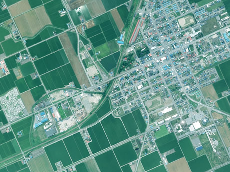 空中写真測量（セスナ）の写真